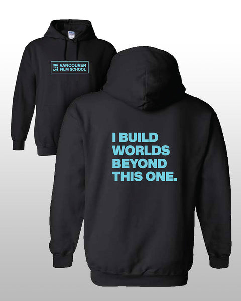 I Build Worlds Beyond This One - Pullover Hoodie - Black